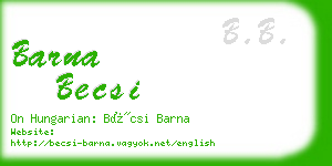 barna becsi business card